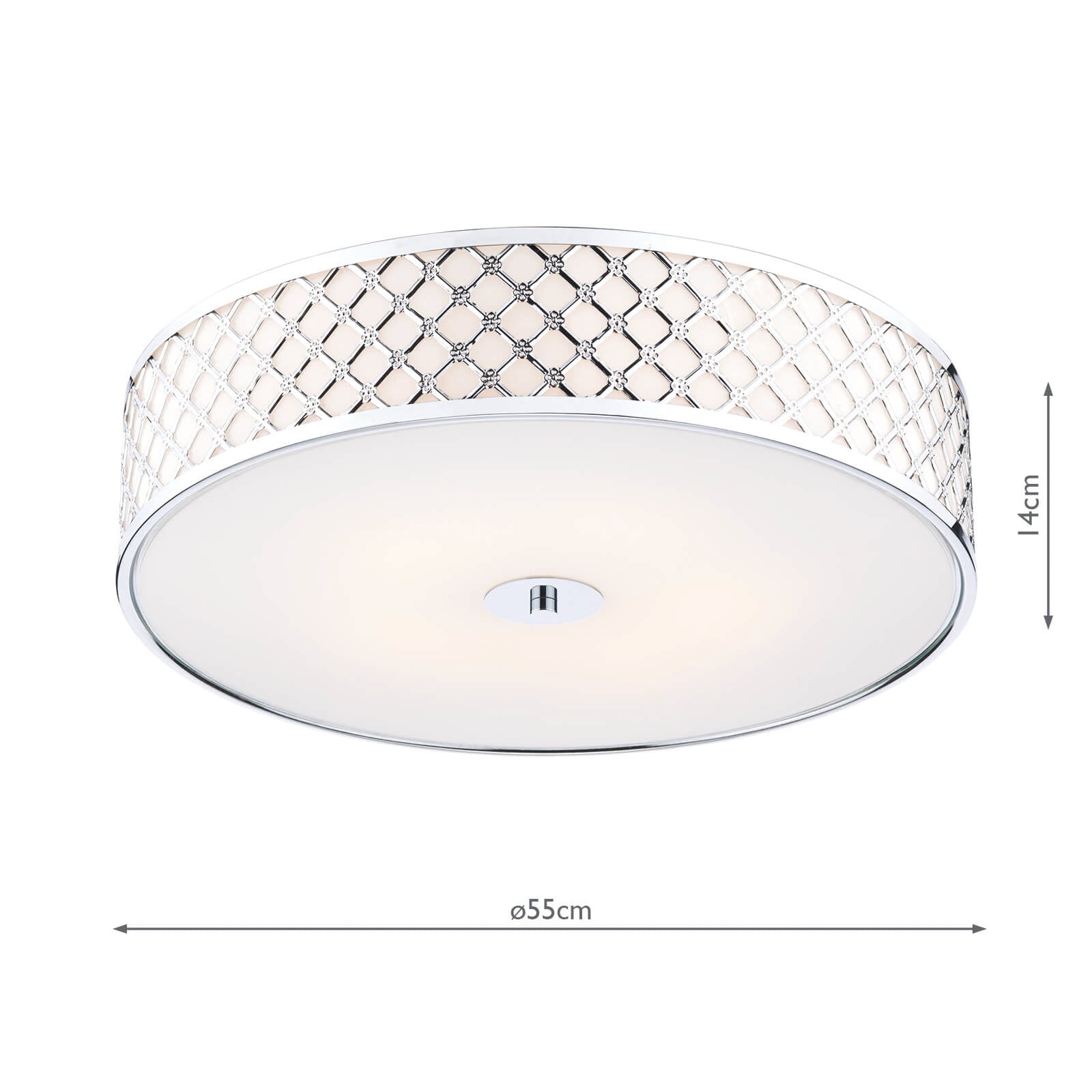 Civic 5 Light Flush Large Polished Chrome