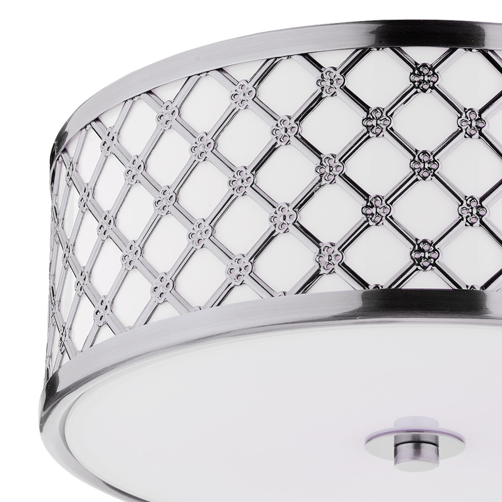 Civic Small 2 Light Flush Polished Chrome Frosted Glass