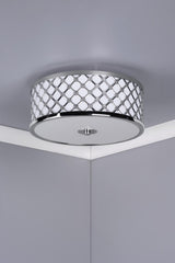 Civic Small 2 Light Flush Polished Chrome Frosted Glass