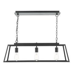 Claudia 3 Light Bar Pendant Matt Black