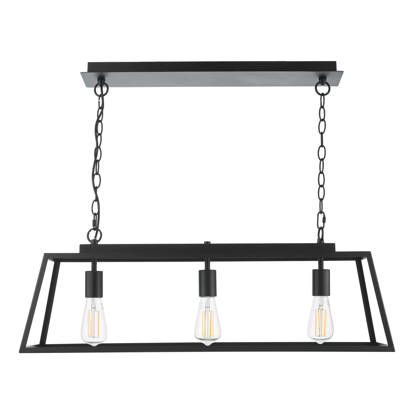 Claudia 3 Light Bar Pendant Matt Black
