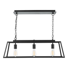 Claudia 3 Light Bar Pendant Matt Black