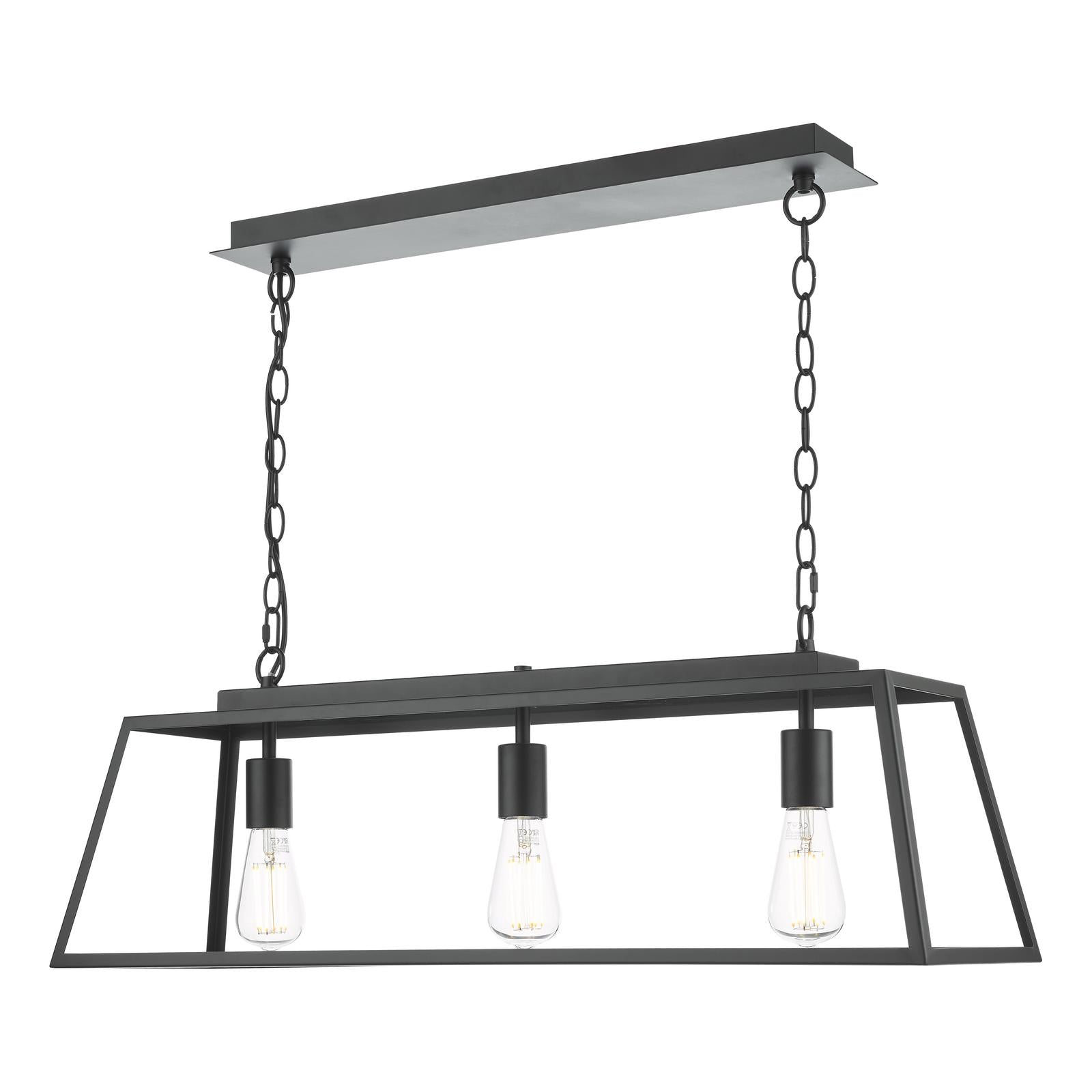 Claudia 3 Light Bar Pendant Matt Black