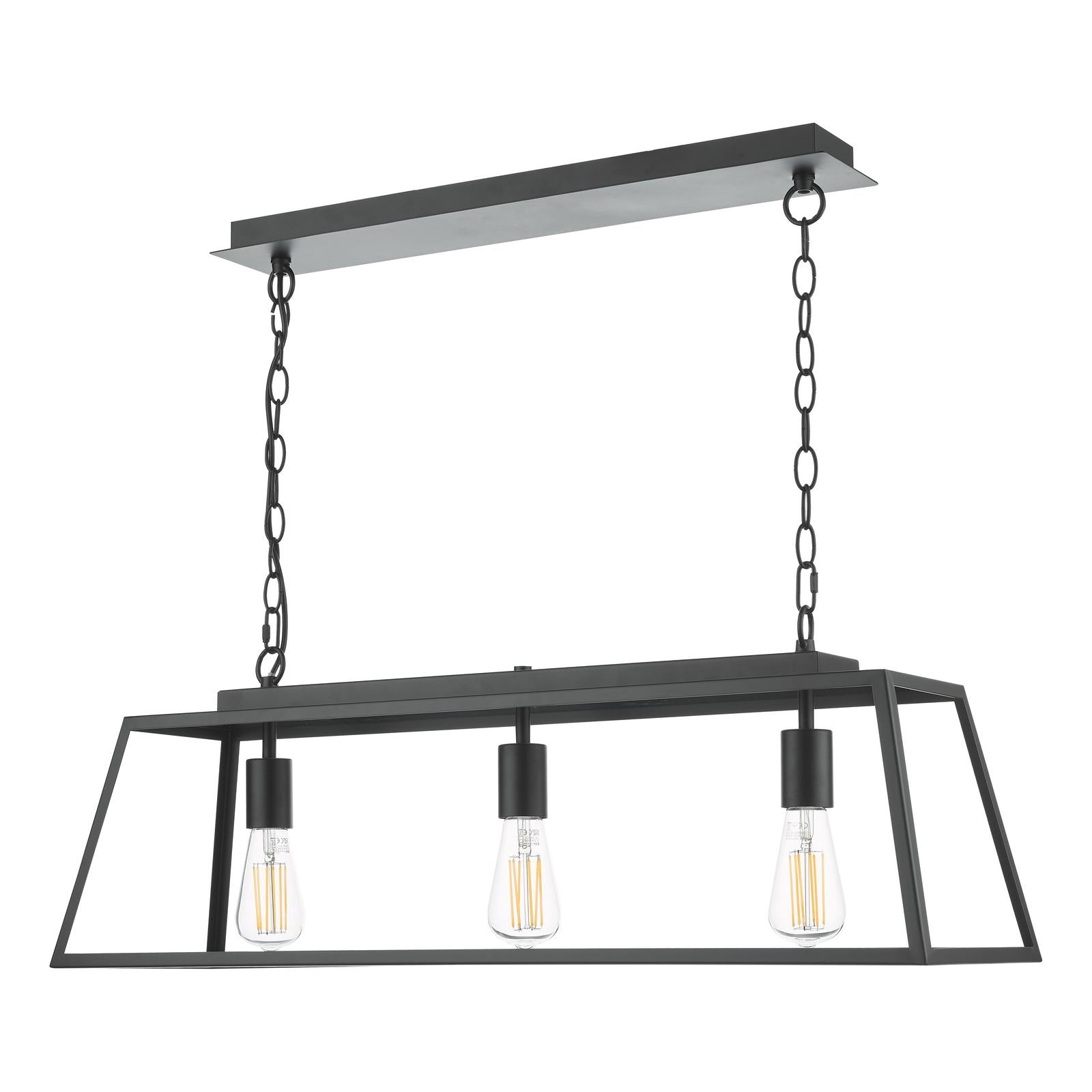 Claudia 3 Light Bar Pendant Matt Black