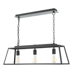 Claudia 3 Light Bar Pendant Matt Black