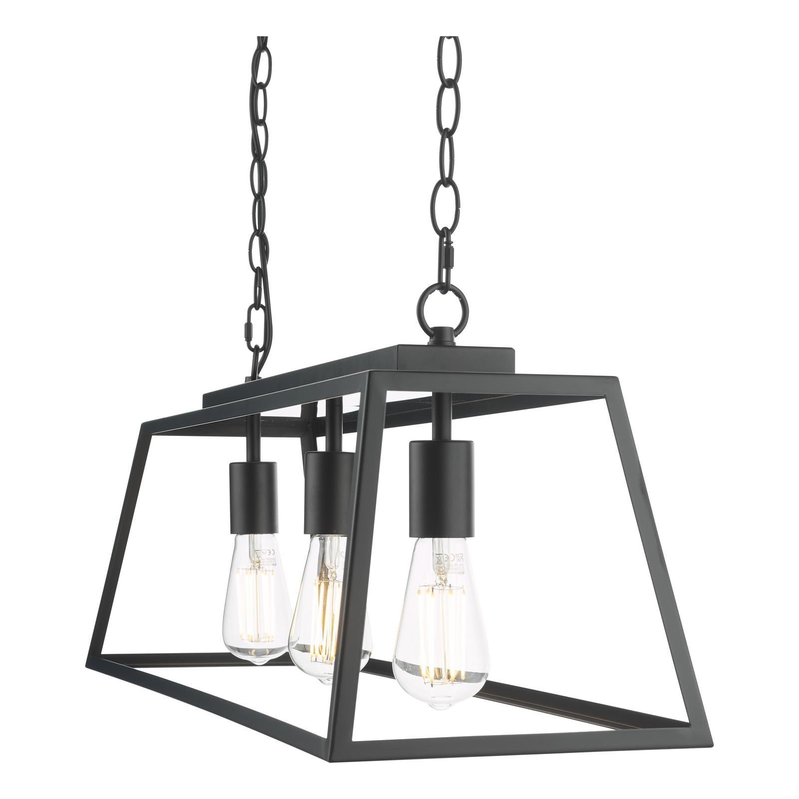 Claudia 3 Light Bar Pendant Matt Black