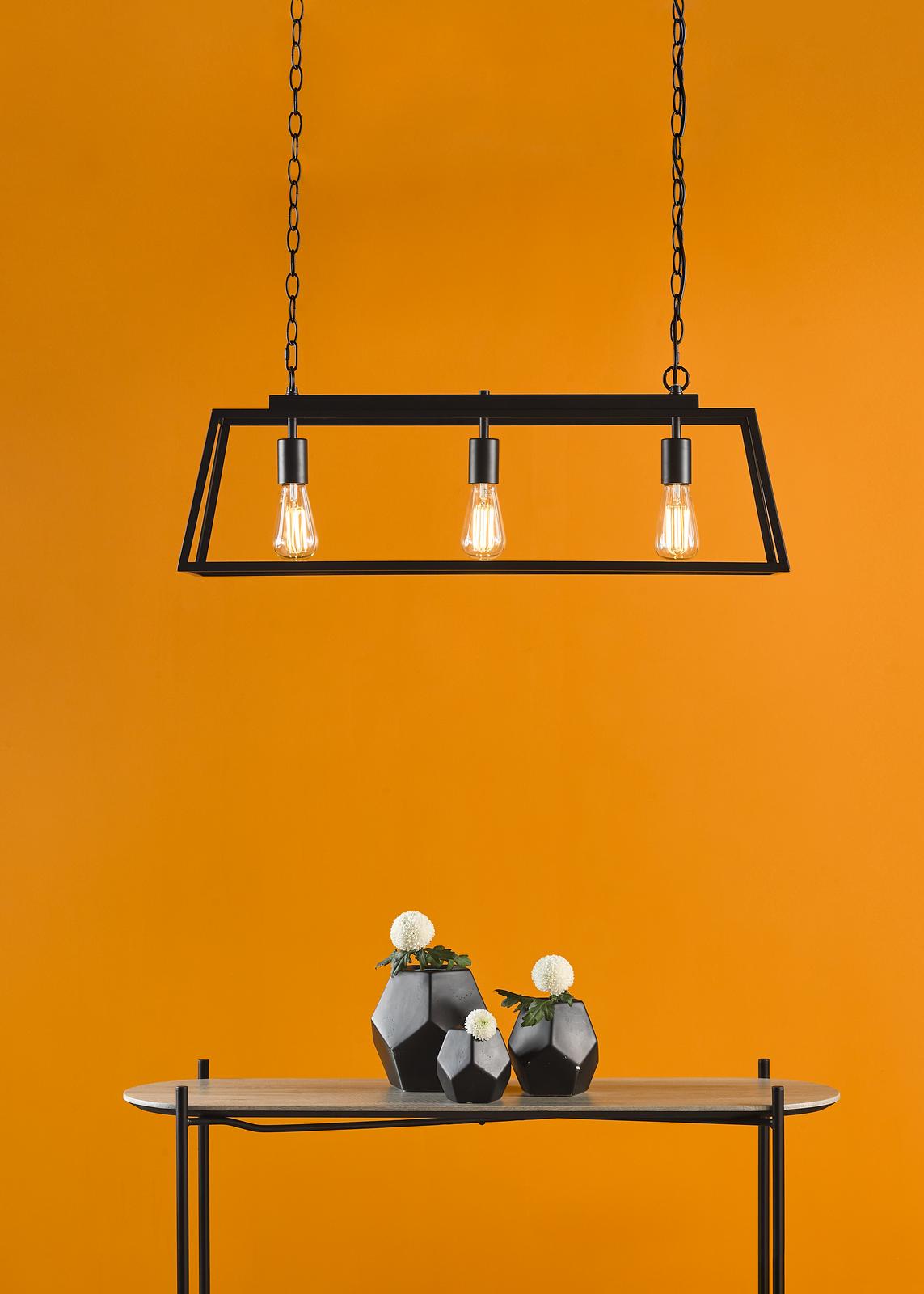 Claudia 3 Light Bar Pendant Matt Black