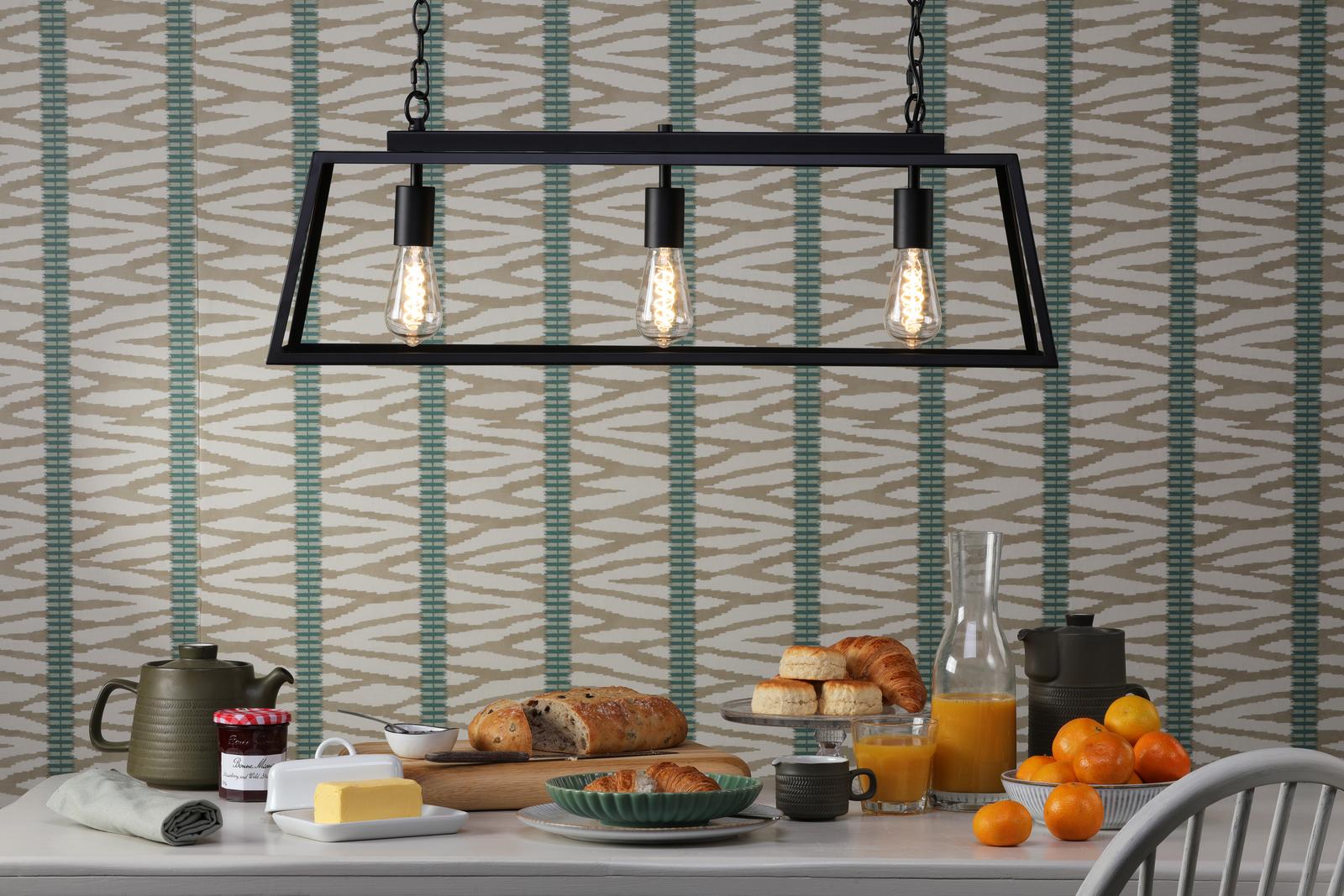Claudia 3 Light Bar Pendant Matt Black