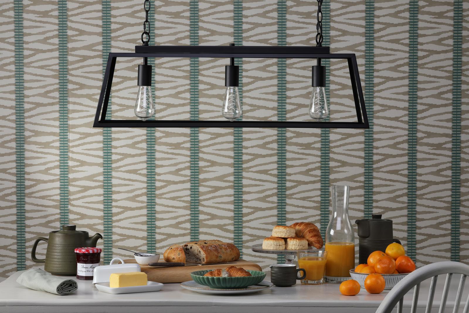 Claudia 3 Light Bar Pendant Matt Black