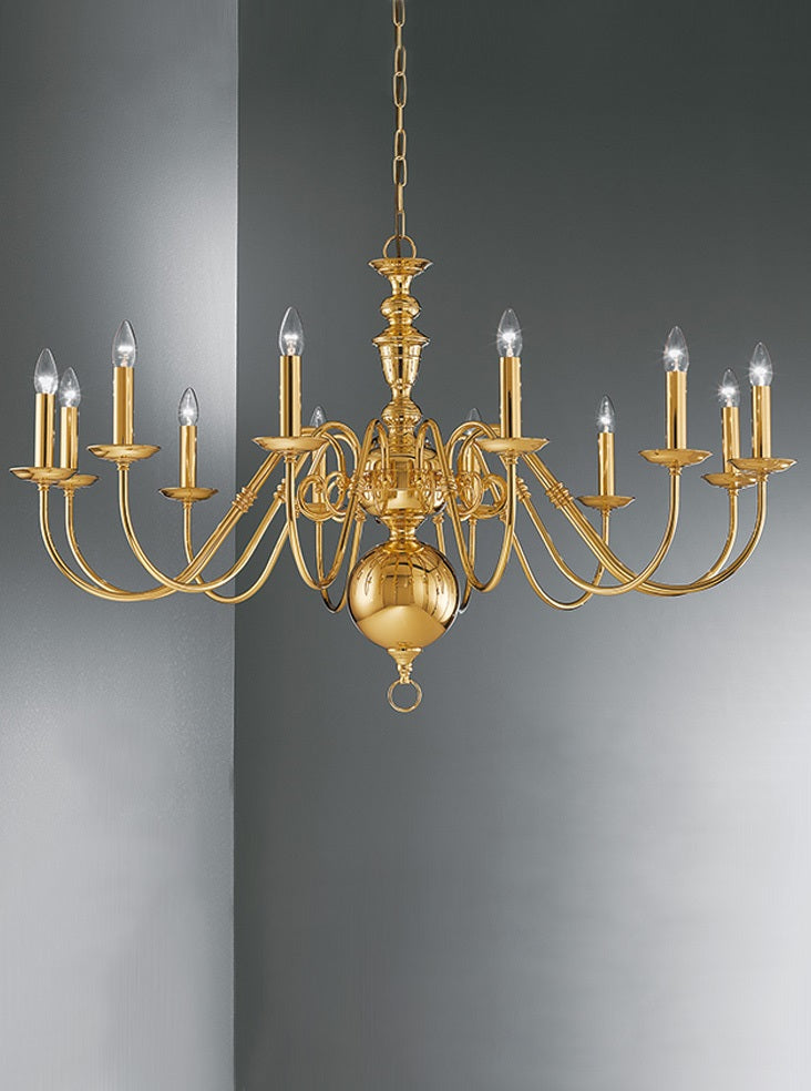 Franklite, Delft 12lt Fitting. Polished Brass