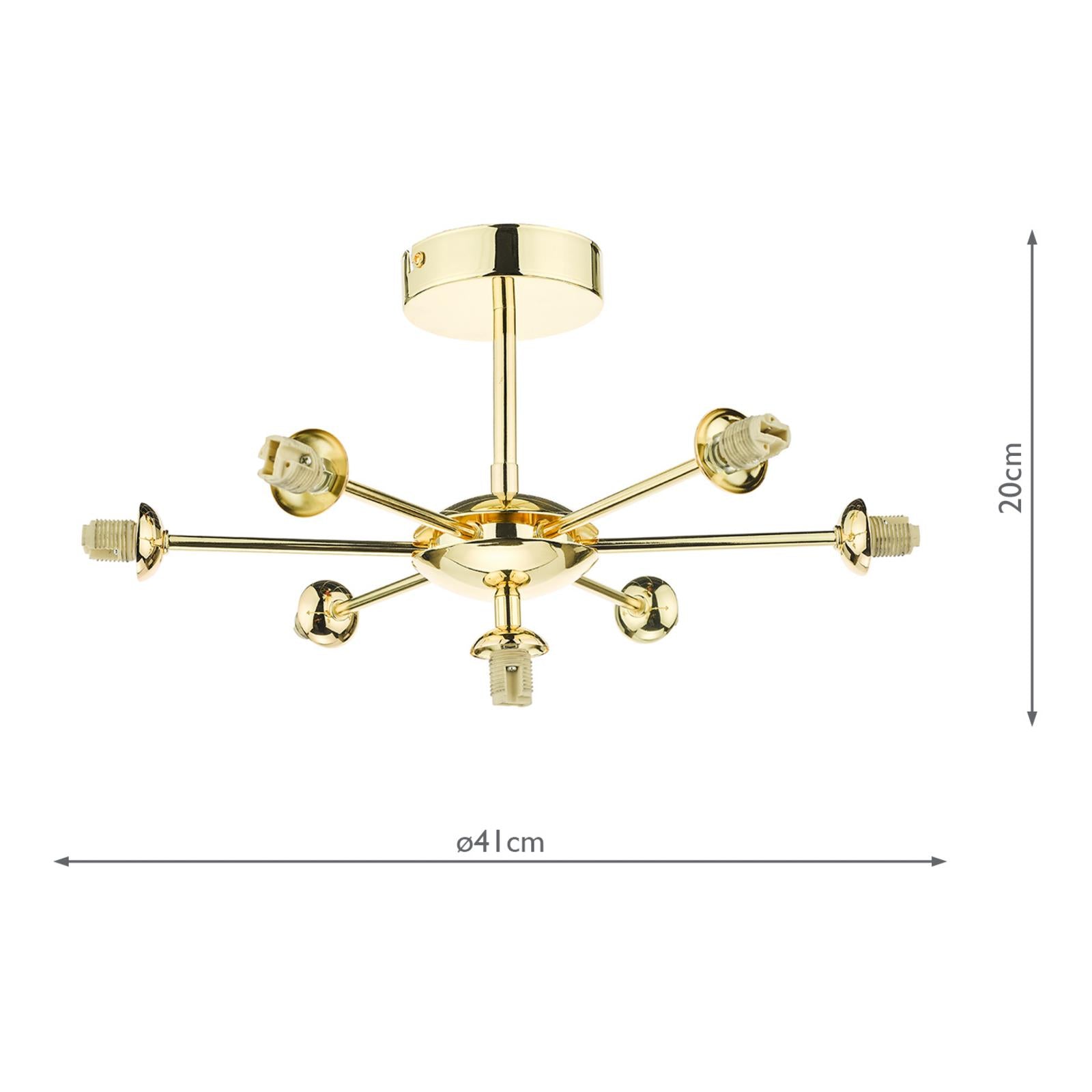 Cohen 7 Light Semi Flush Polished Gold Fitting Only