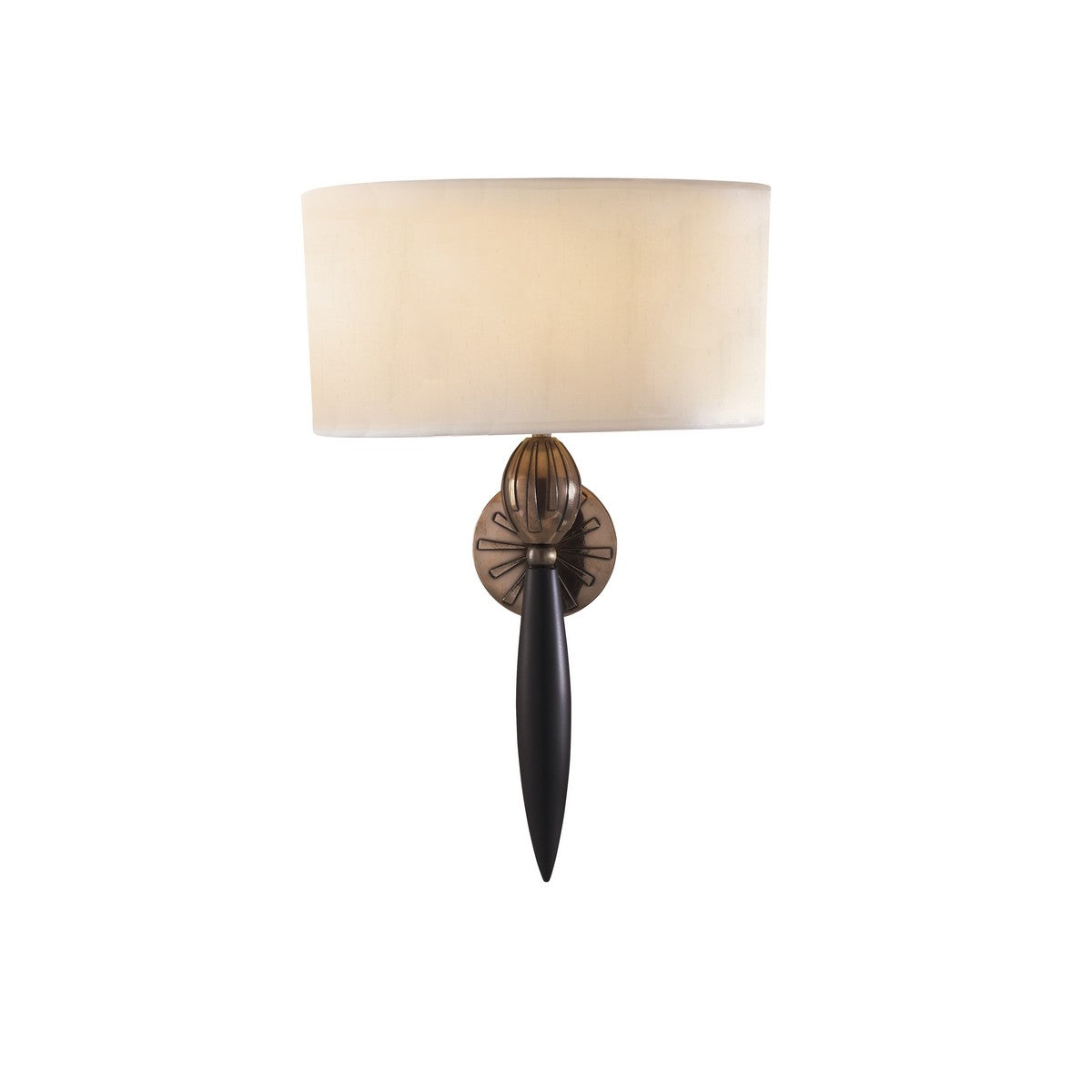 David Hunt Lighting Contour Wall Light Black Bronze With White Silk Shade CON0763