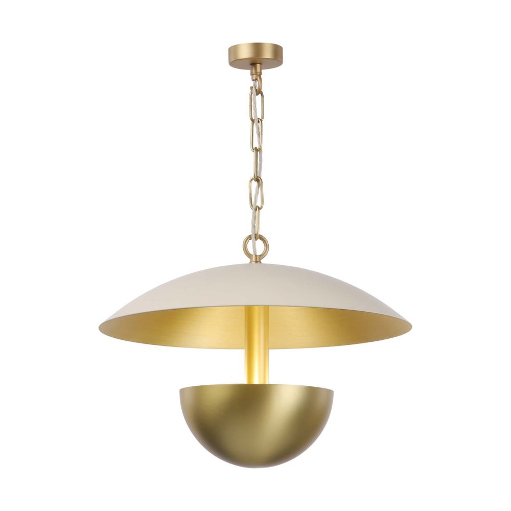 Copenhagen 3 Light Pendant Butter Brass and Coconut