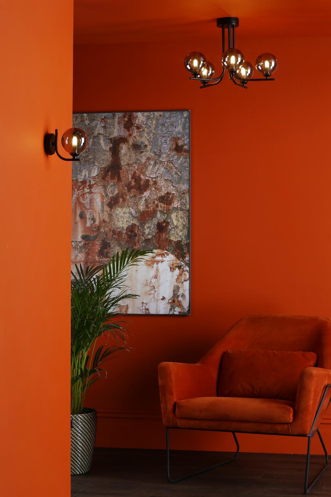 Cradle 1 Light Wall Light Matt Black With Smoked Glass
