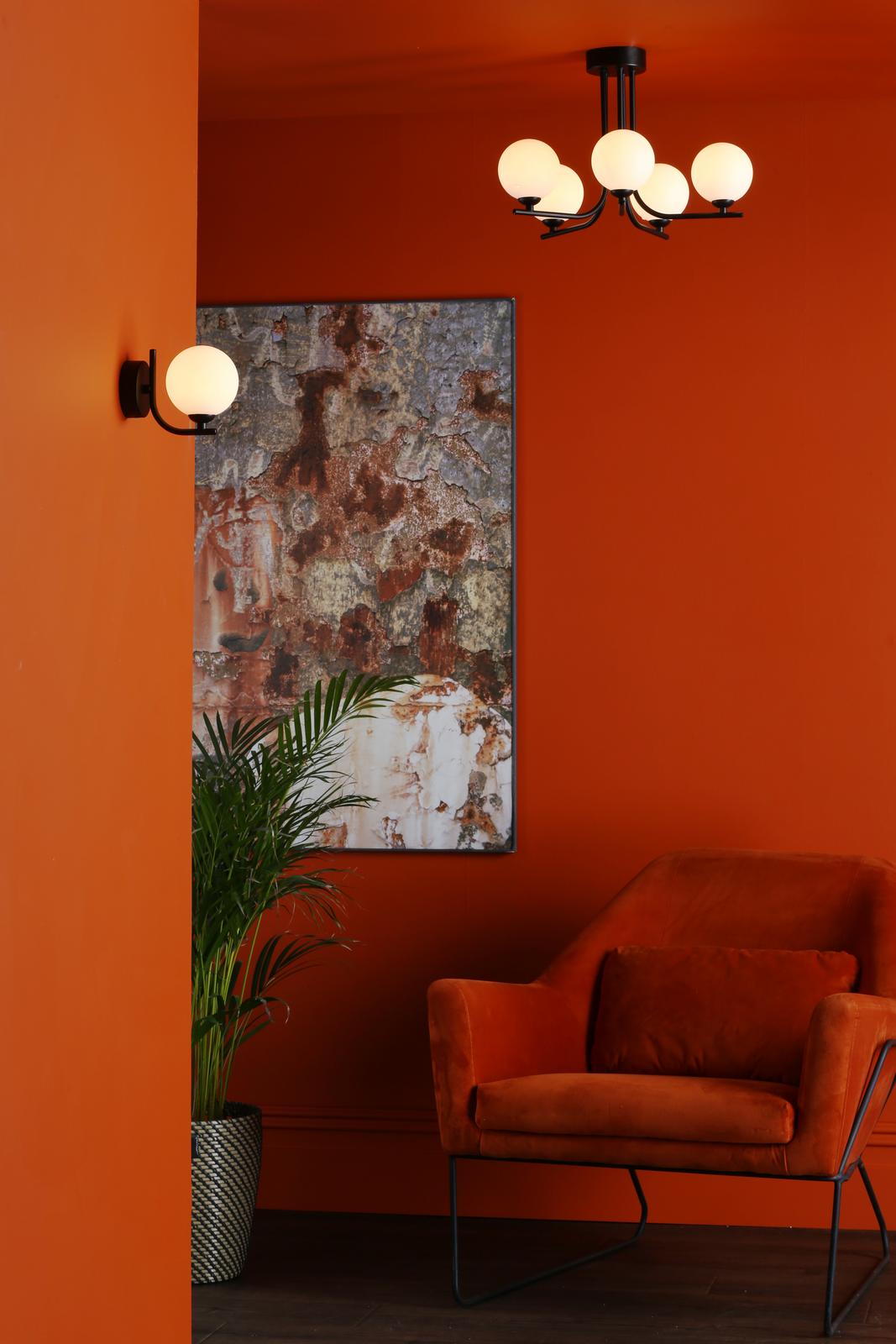 Cradle 1 Light Wall Light Matt Black With Opal Glass