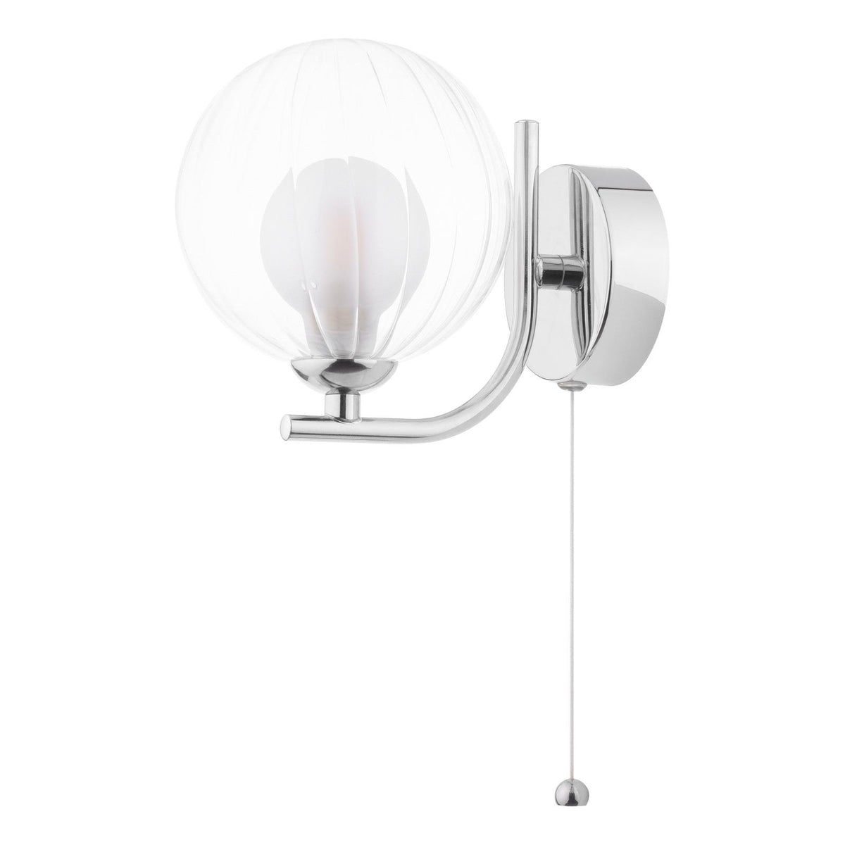 Cradle 1 Light Wall Light Polished Chrome With Clear/Opal Glass