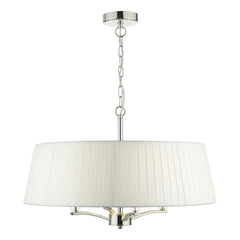 Cristin 4 Light Pendant Polished Nickel With Ivory Shade