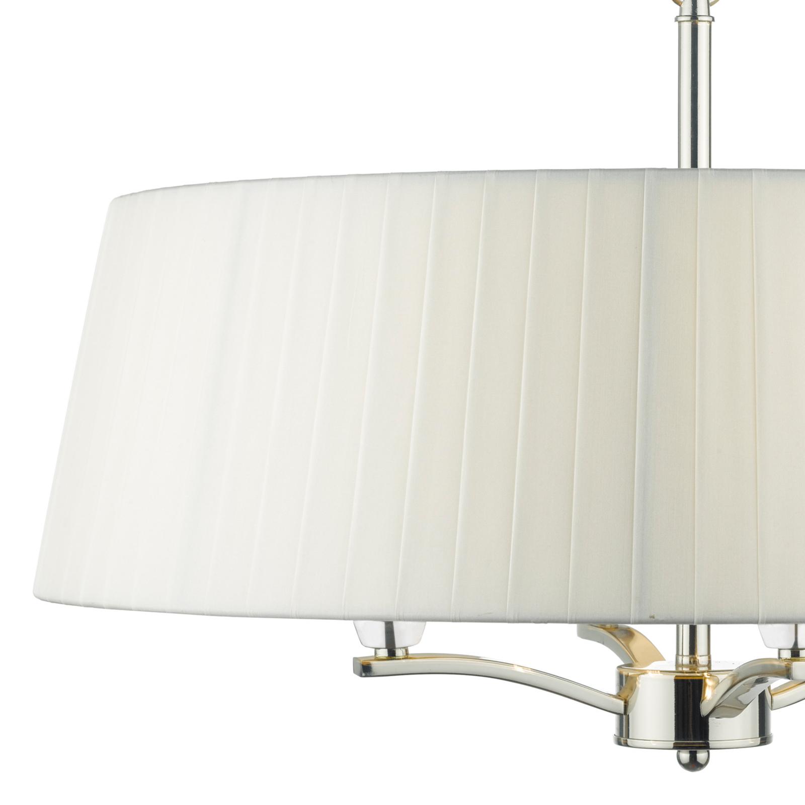 Cristin 4 Light Pendant Polished Nickel With Ivory Shade