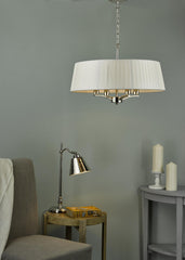 Cristin 4 Light Pendant Polished Nickel With Ivory Shade