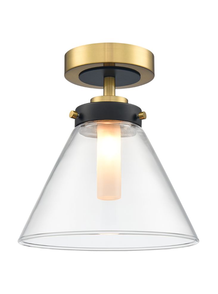 Conica Flush Fitting matt black and aged brass