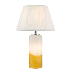 Deandra Table Lamp Yellow and White Art Glass With Shade