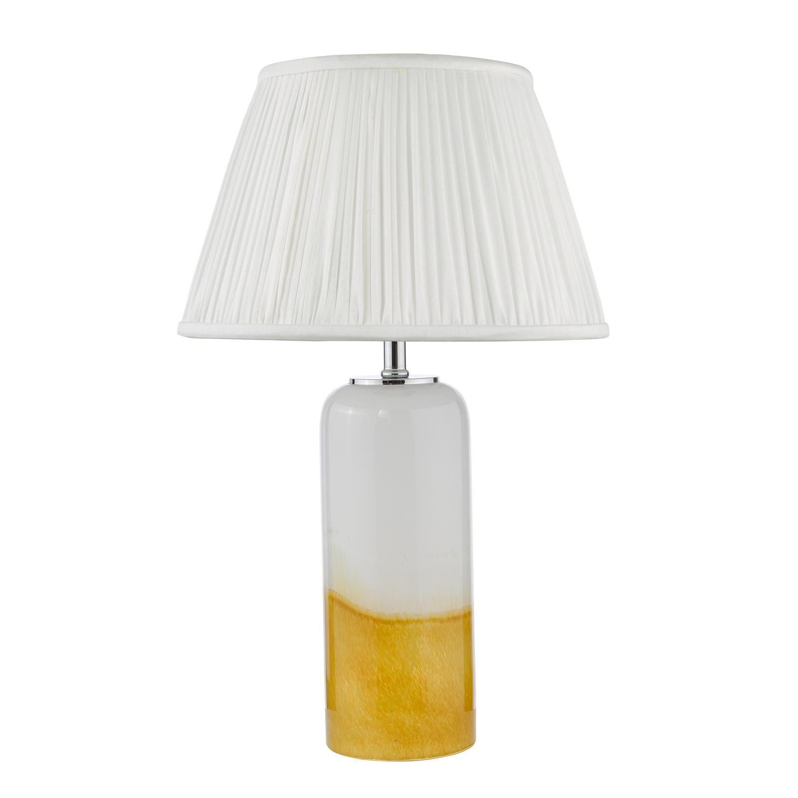 Deandra Table Lamp Yellow and White Art Glass With Shade