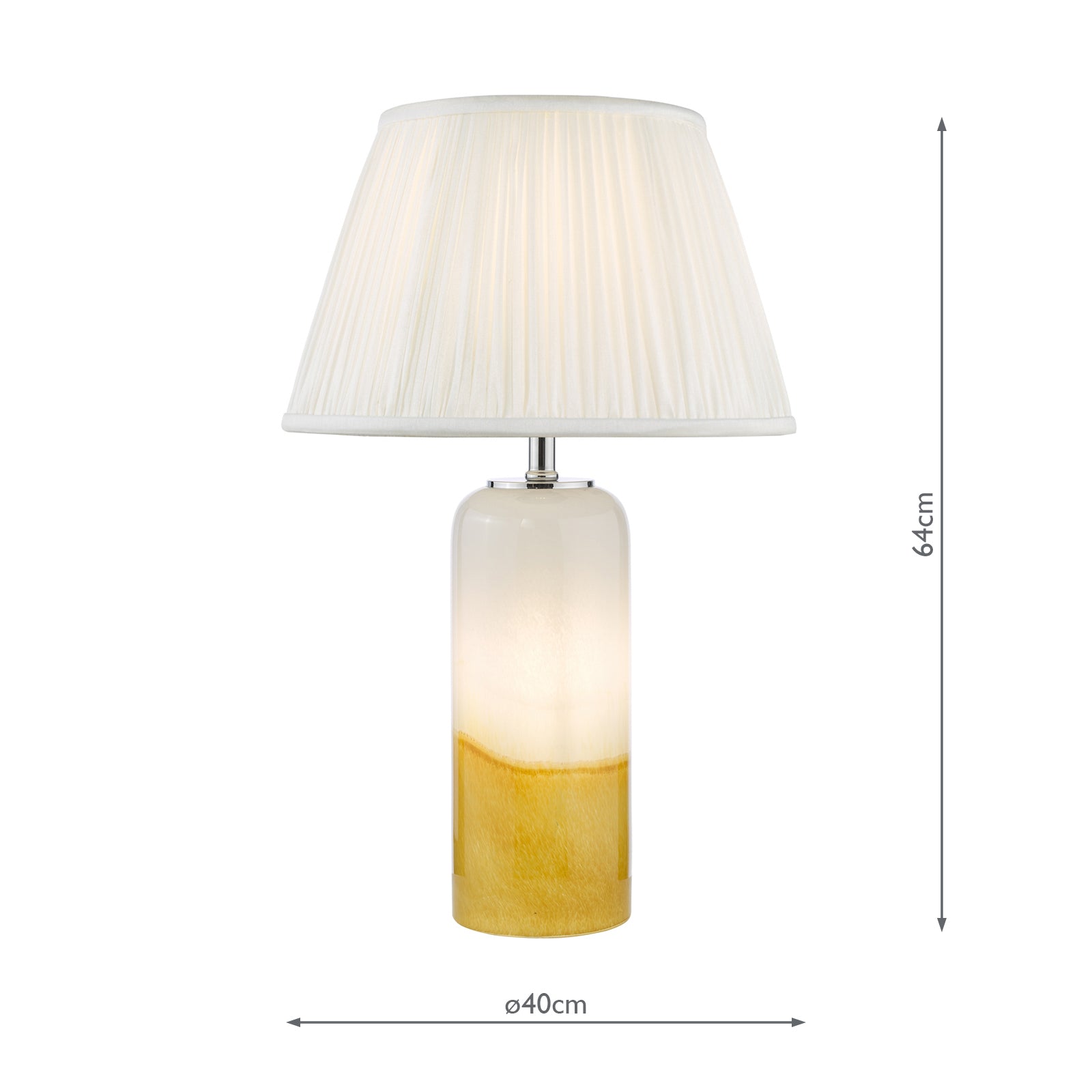 Deandra Table Lamp Yellow and White Art Glass With Shade