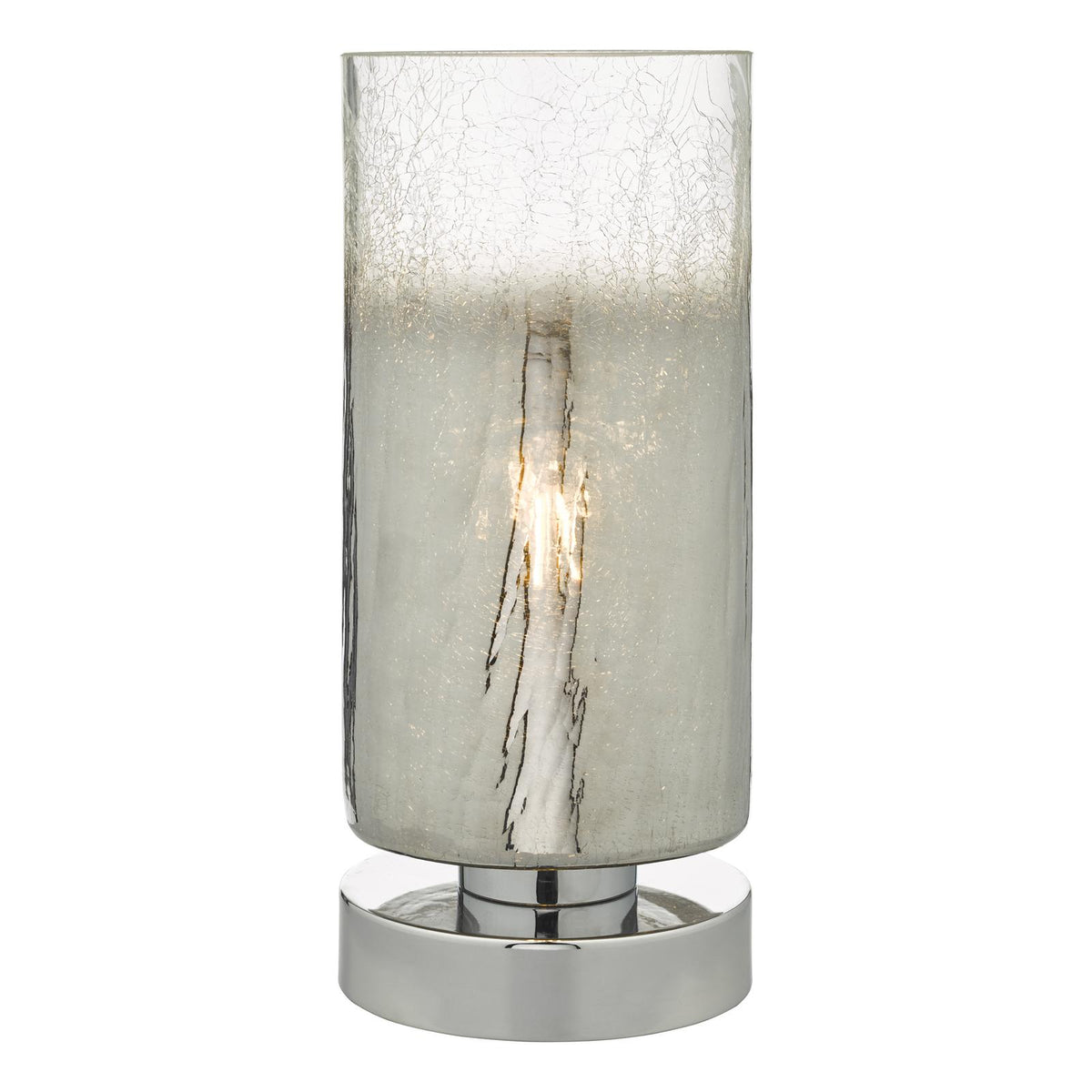 Deena Touch Table Lamp Polished Chrome Crackle Glass