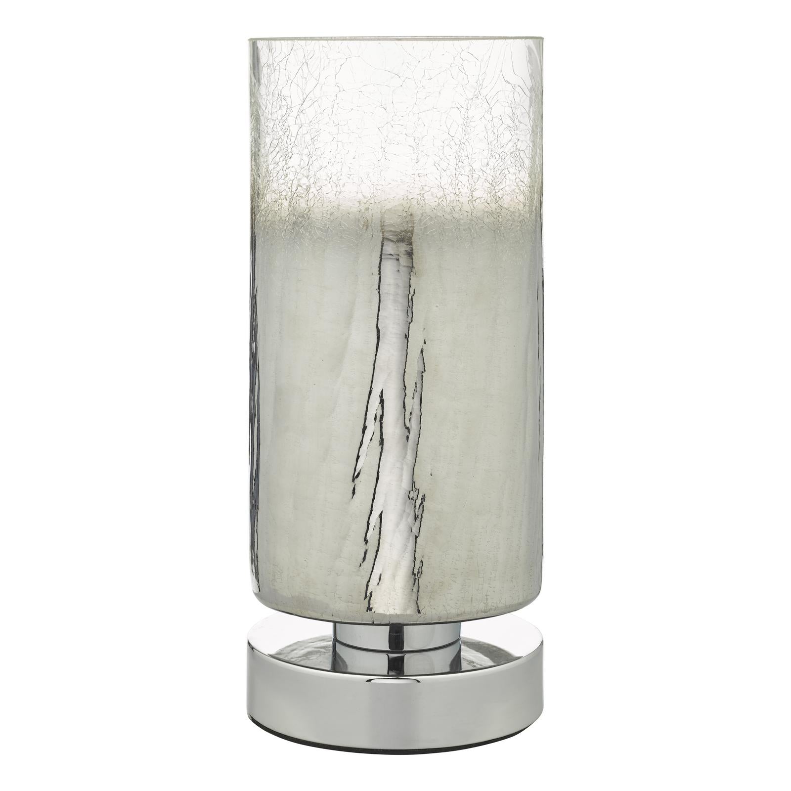 Deena Touch Table Lamp Polished Chrome Crackle Glass