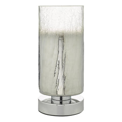 Deena Touch Table Lamp Polished Chrome Crackle Glass
