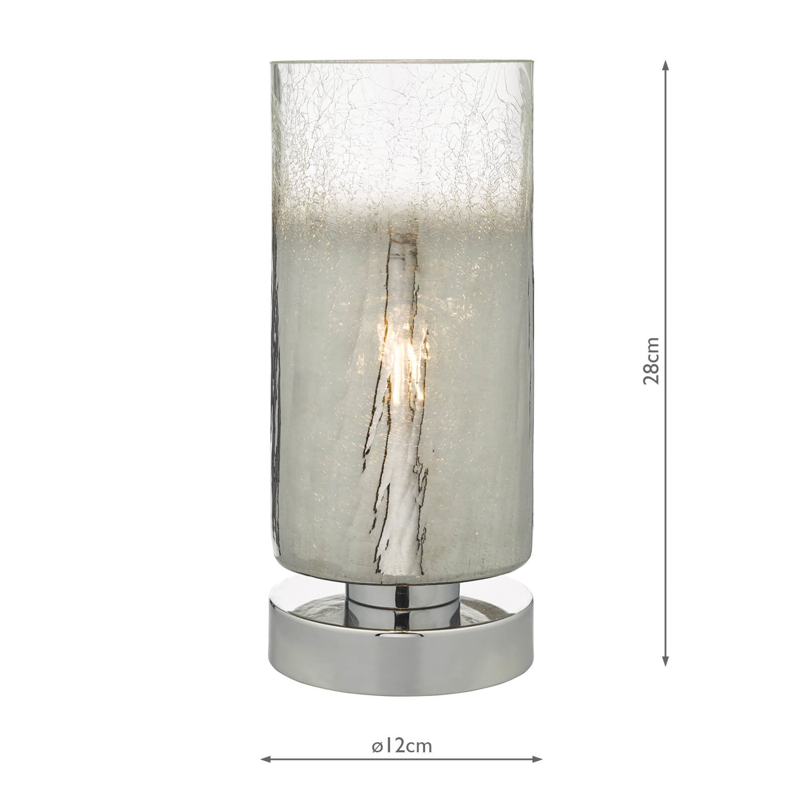 Deena Touch Table Lamp Polished Chrome Crackle Glass