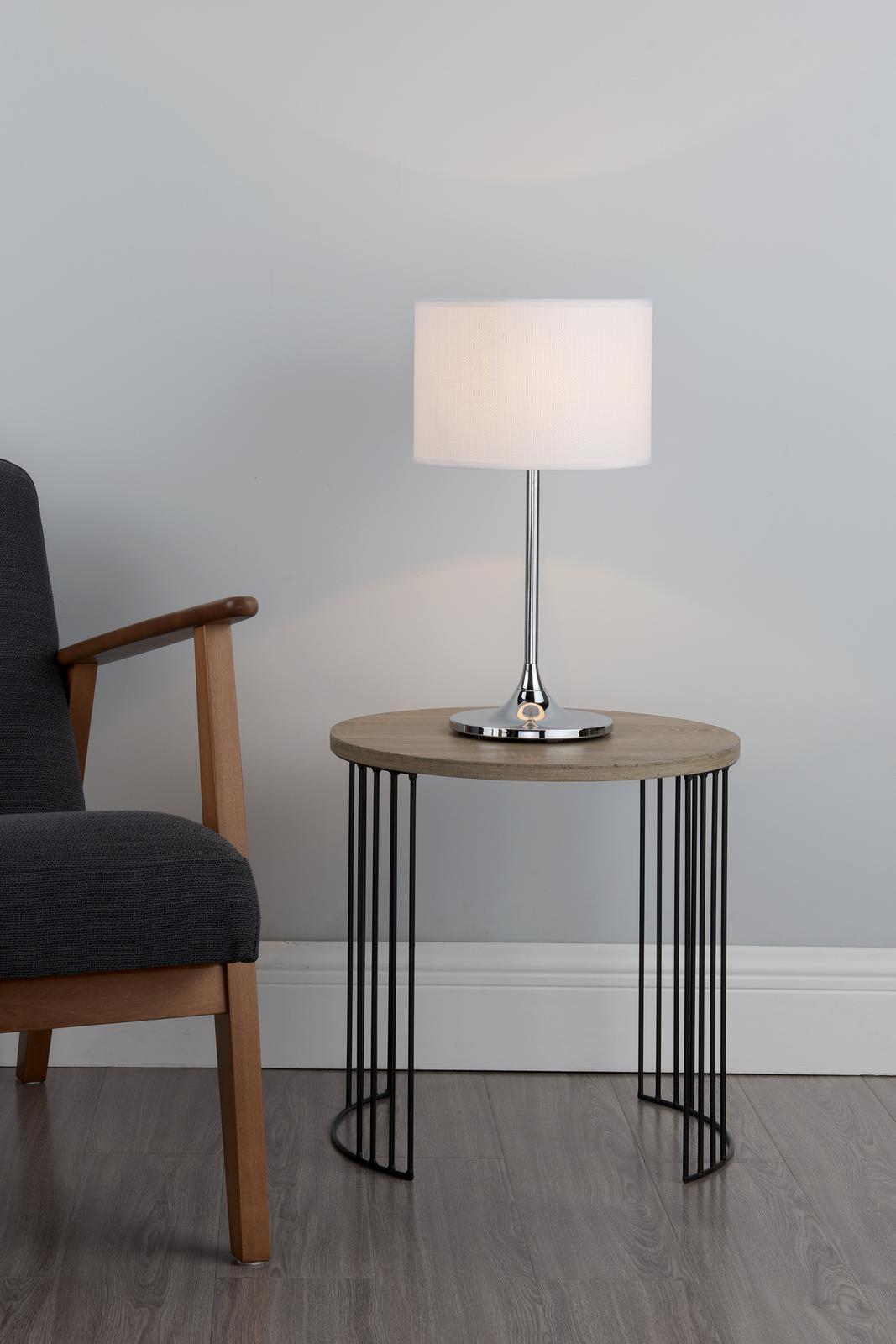 Delta Table Lamp Polished Chrome With Shade