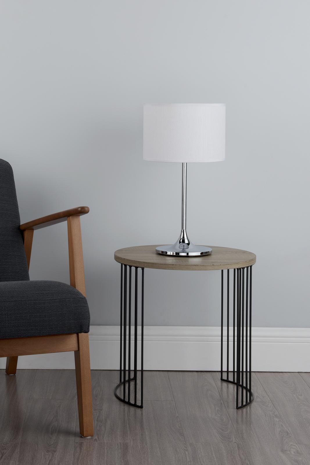Delta Table Lamp Polished Chrome With Shade