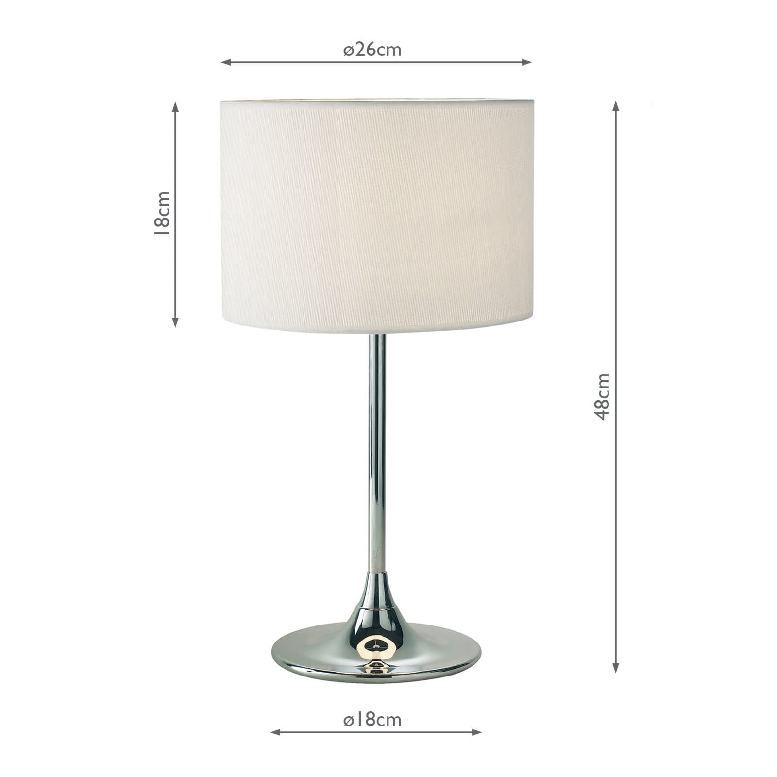 Delta Table Lamp Polished Chrome With Shade