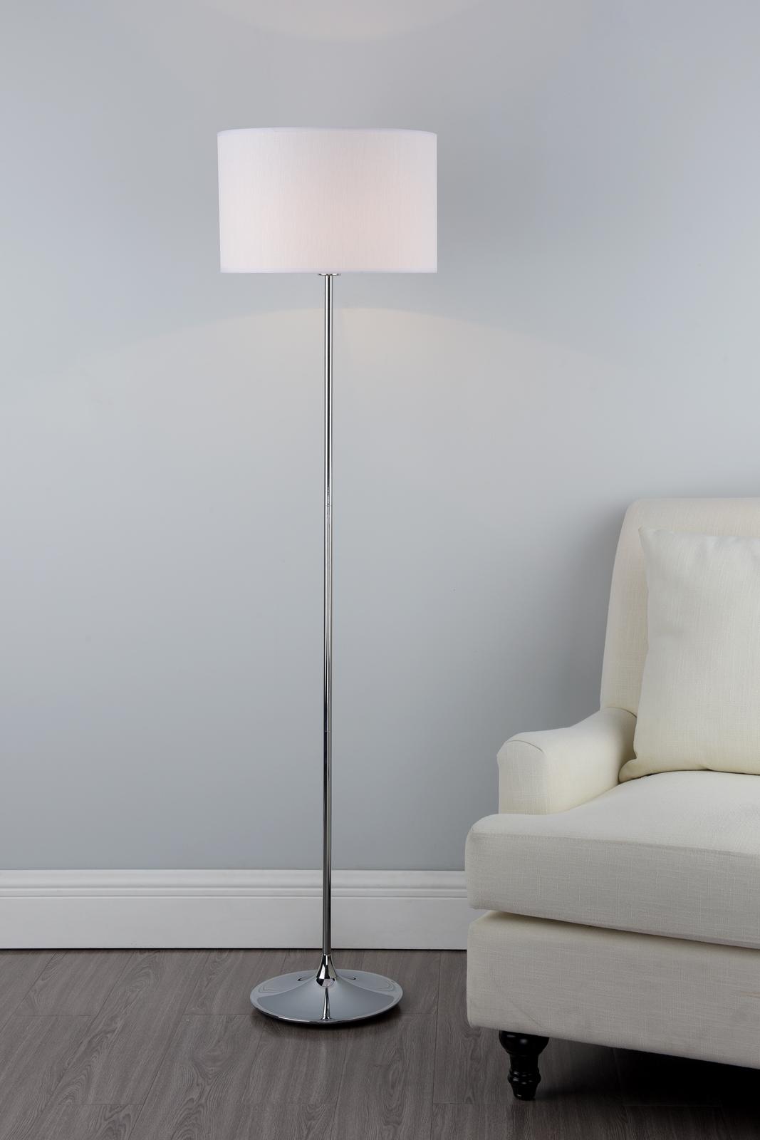 Delta Floor Lamp Polished Chrome With Shade