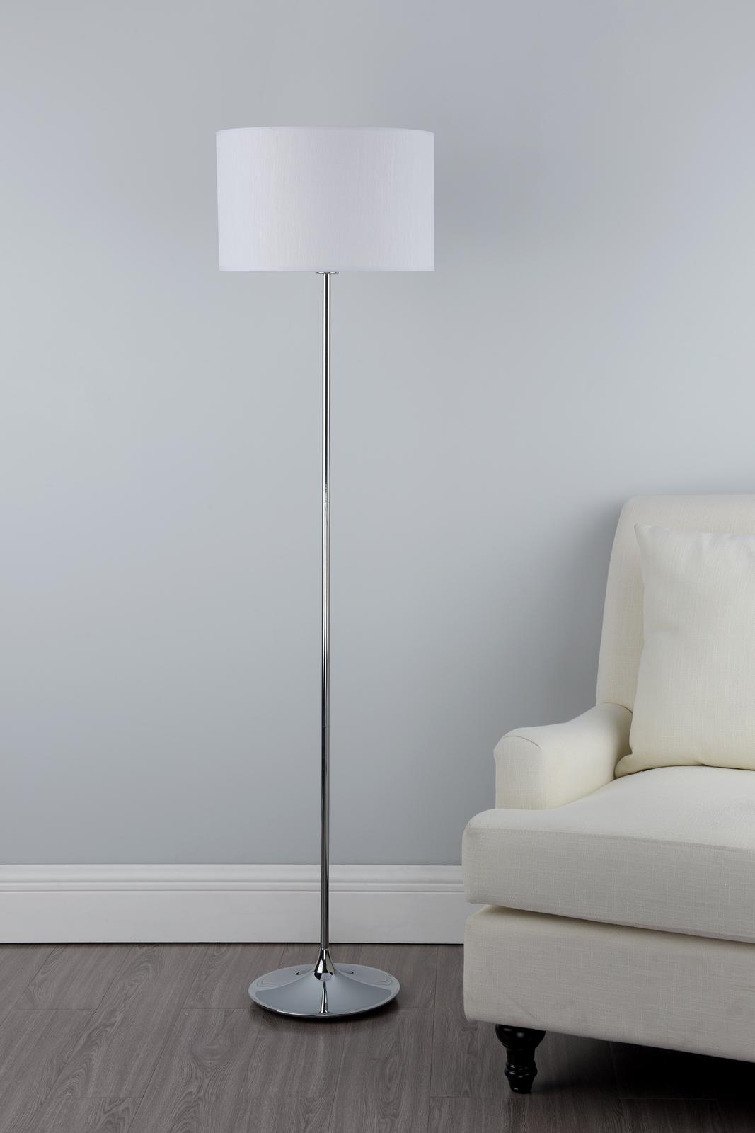 Delta Floor Lamp Polished Chrome With Shade