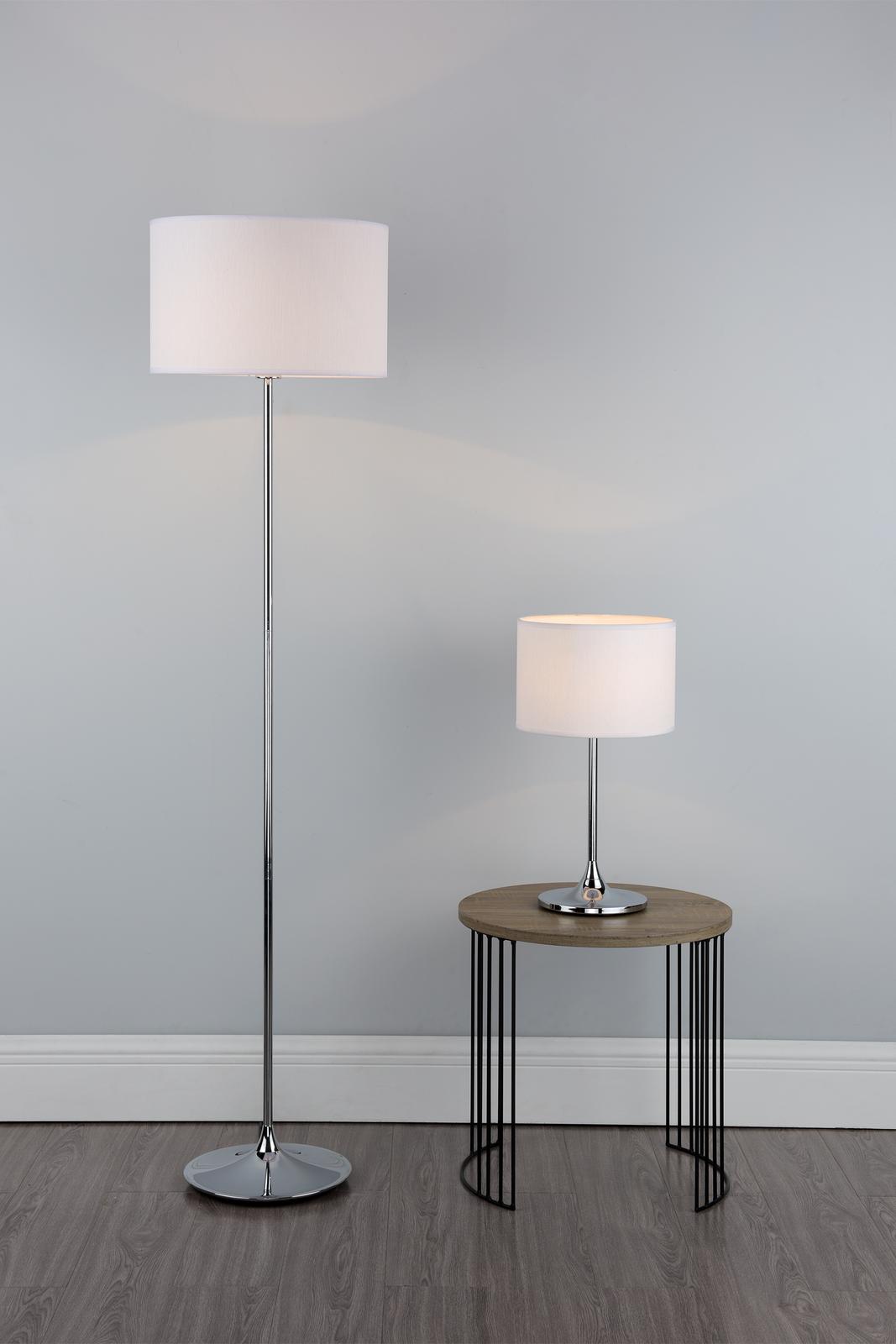 Delta Floor Lamp Polished Chrome With Shade