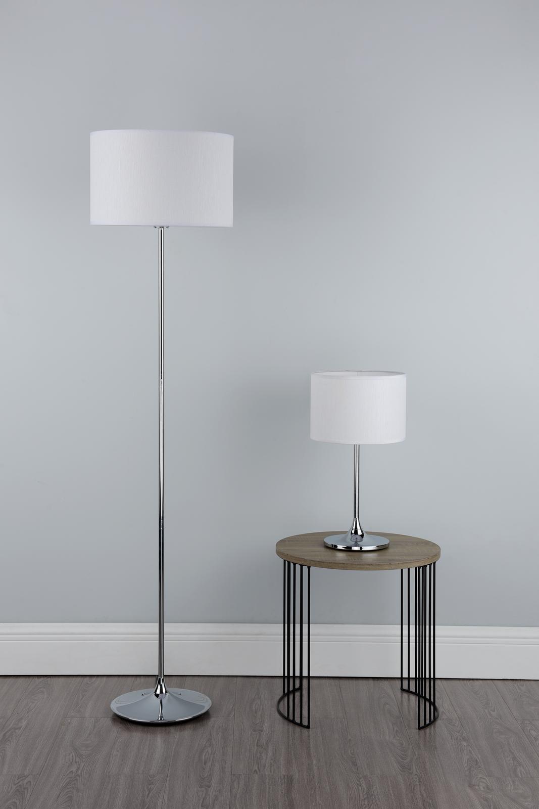 Delta Floor Lamp Polished Chrome With Shade