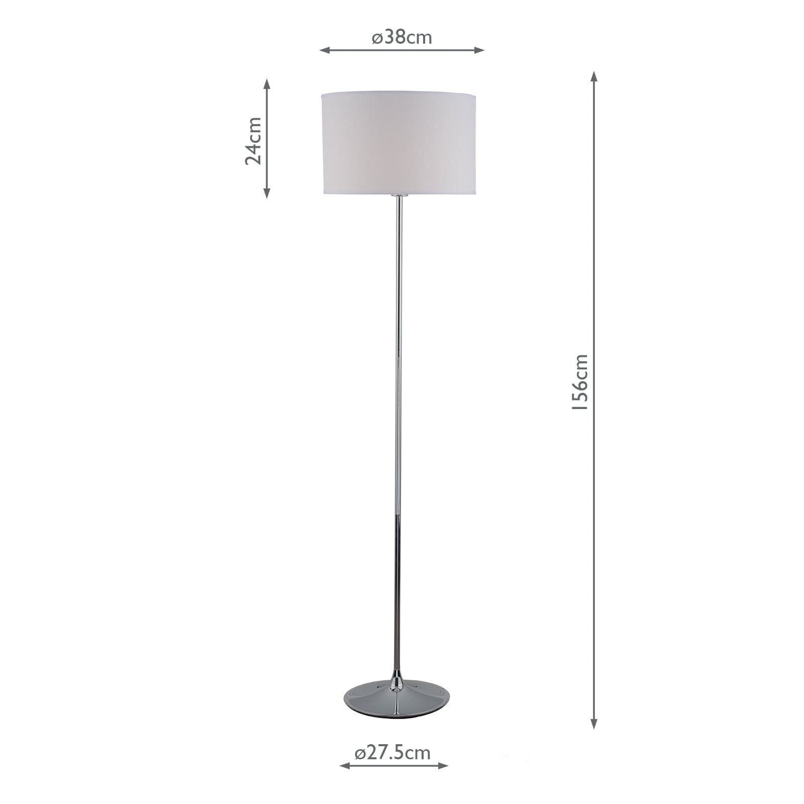 Delta Floor Lamp Polished Chrome With Shade