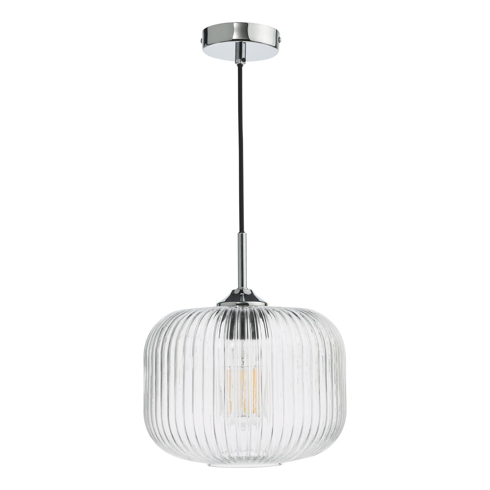 Demarius Pendant Polished Chrome and Clear Glass
