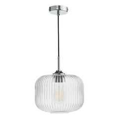 Demarius Pendant Polished Chrome and Clear Glass