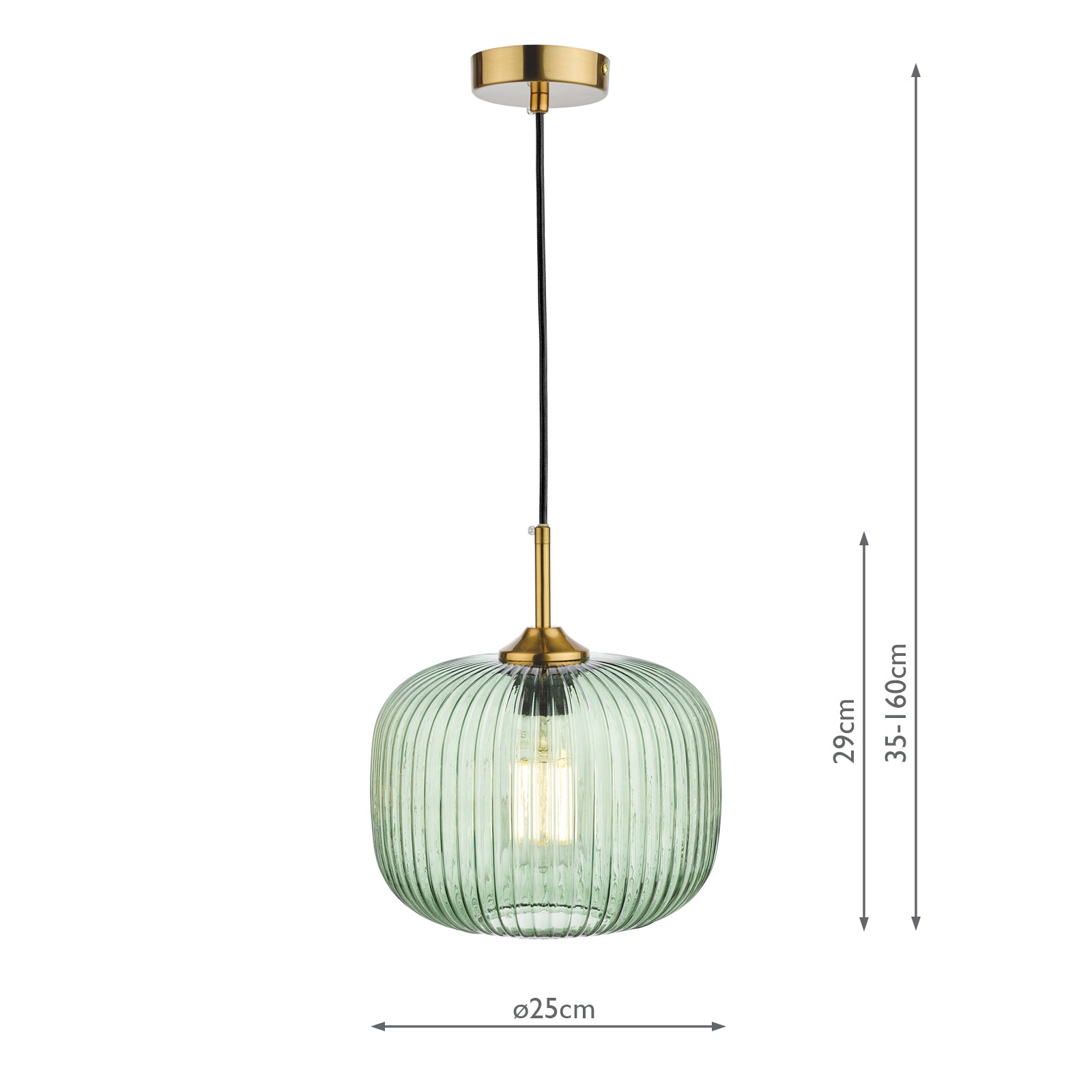 Demarius 1 Light Pendant Green Glass Bronze Detail
