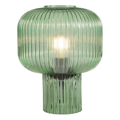Demarius Table Lamp Green Ribbed Glass