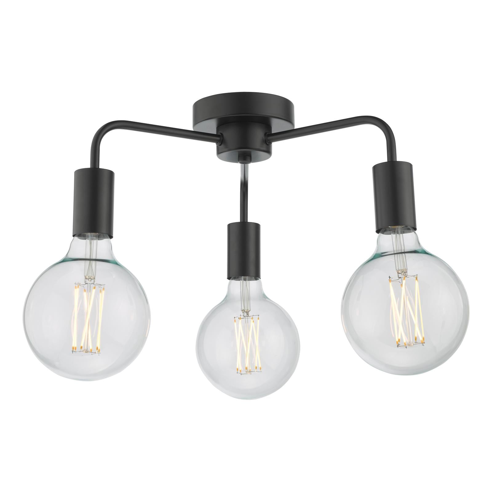 Dena 3 Light Semi-Flush Matt Black