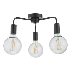Dena 3 Light Semi-Flush Matt Black
