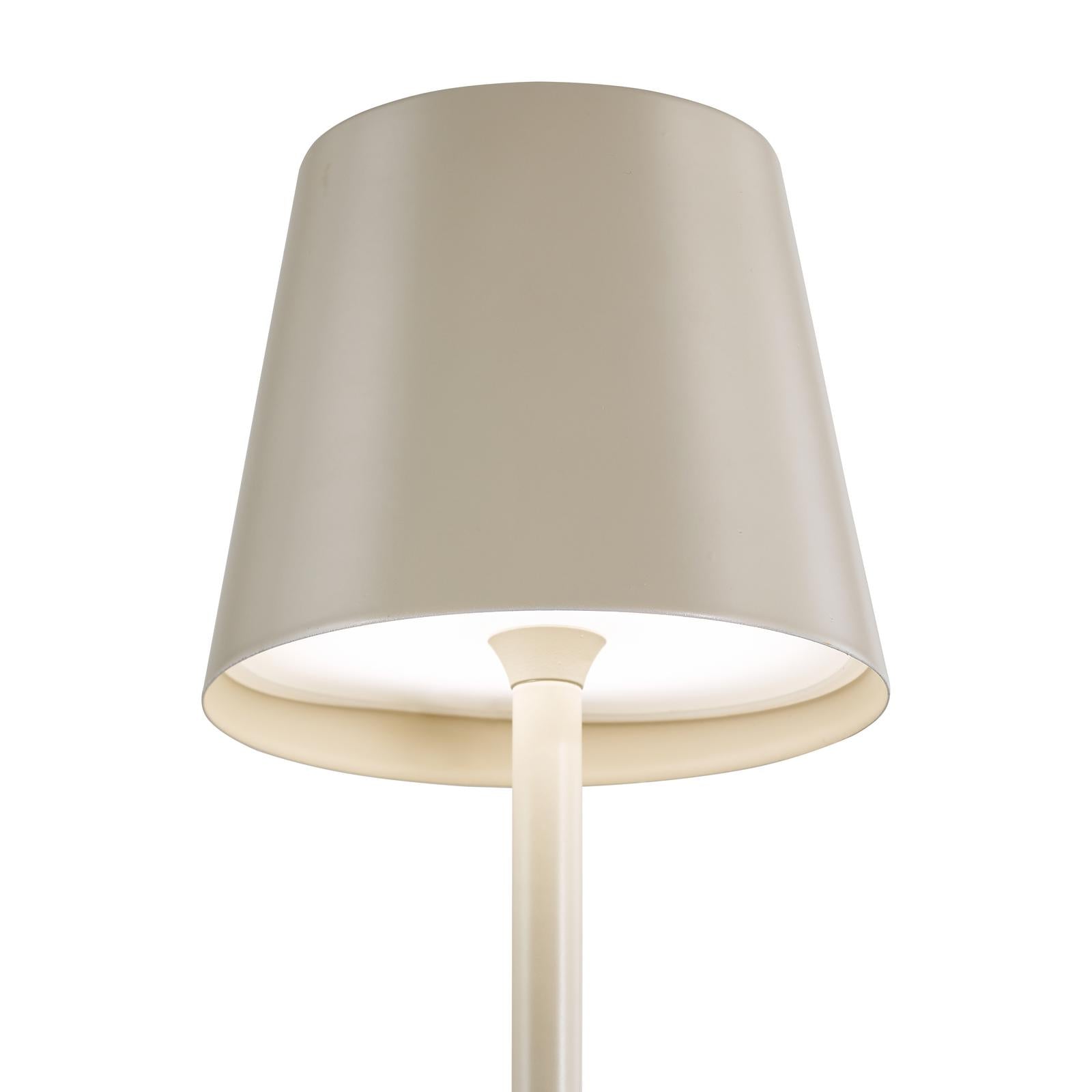 Derrick Rechargeable Outdoor Table Lamp Satin Taupe LED IP54