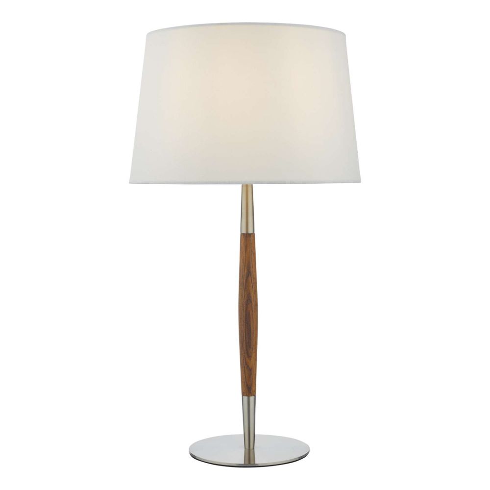 Detroit Table Lamp Satin Nickel Walnut Detail Base Only