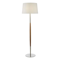 Detroit Floor Lamp Satin Nickel Walnut Detail Base Only