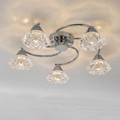 Dilys 5 Light Semi-Flush Polished Chrome
