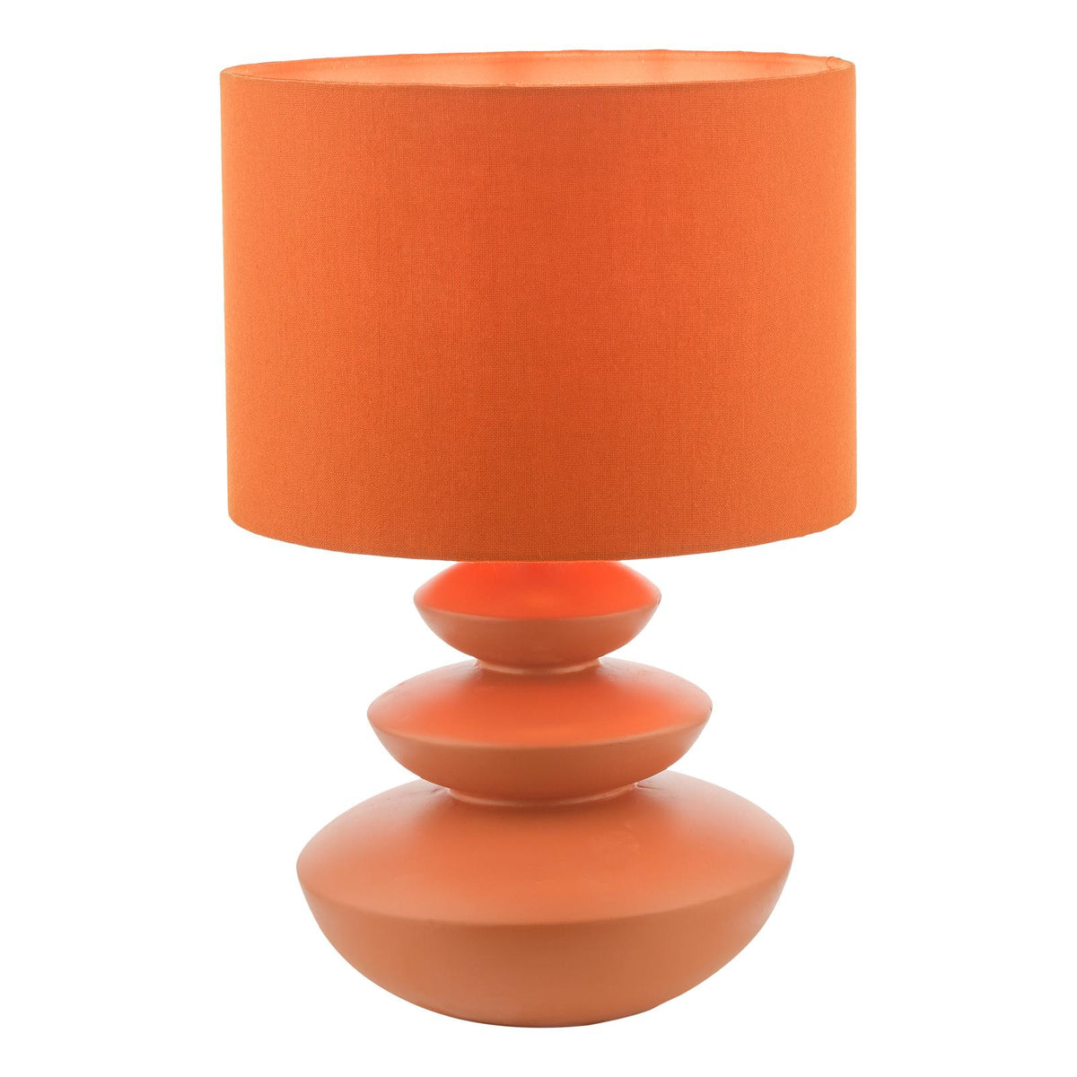Discus Ceramic Table Lamp Orange With Shade